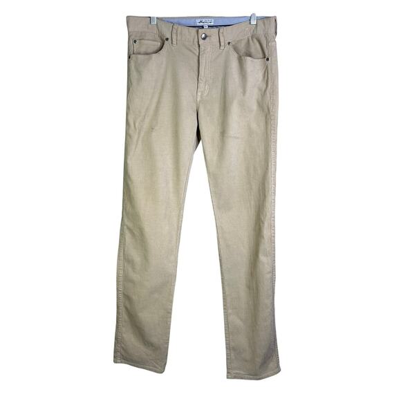 PETER MILLAR Corduroy Pants Mens 33 Tan Jean Cut Straight Leg Classic Mid-Rise - Picture 1 of 7